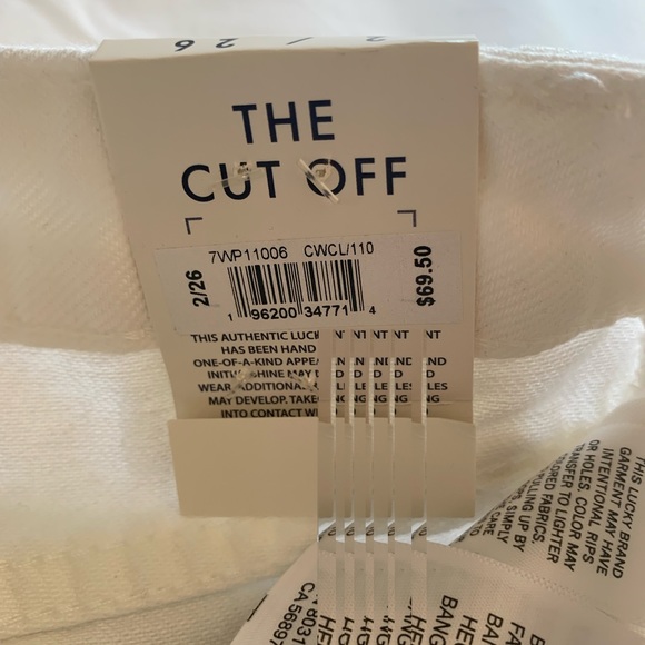 🔥NEW LUCKY BRAND WHITE CUT OFF SHORTS SIZE 2/26 - Picture 5 of 5